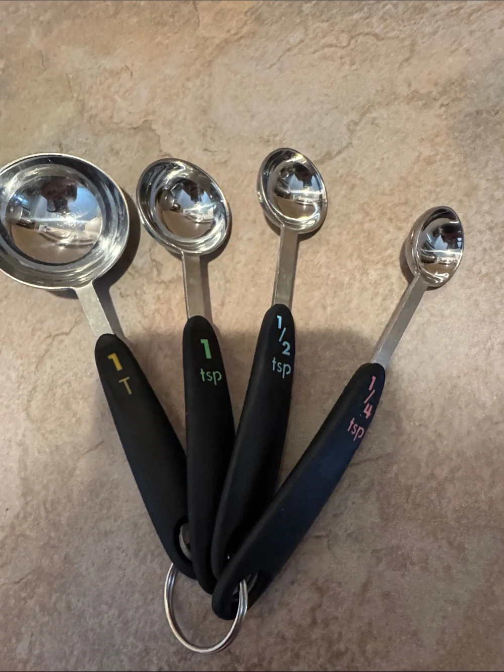 Black Measuring Spoon Set - Stainless Steel Scoop Set